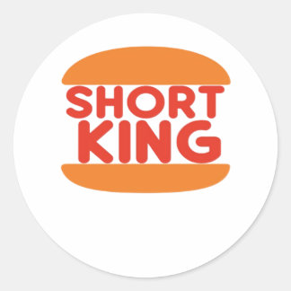 Short King Funny Minimal Design Runder Aufkleber