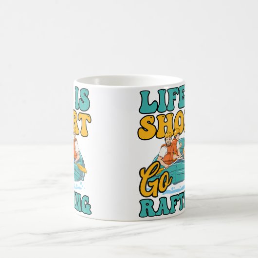 Short Life Go Rafting Design Rafting Kaffeetasse (Mittel)
