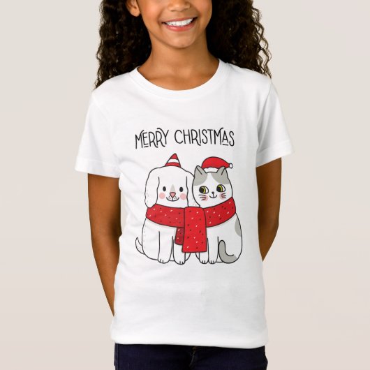 Short Sleeve T - Shirt für Kinder mit Weihnachtski (Vorderseite)
