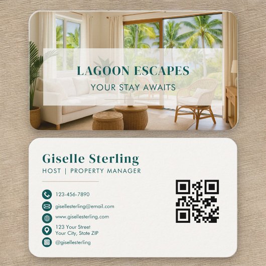 Short Term Rental QR Code Professional Visitenkarte