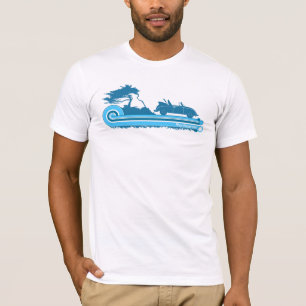 "Shortboarder" Retro-Surf-T-Shirt in Türkblau & Aq T-Shirt