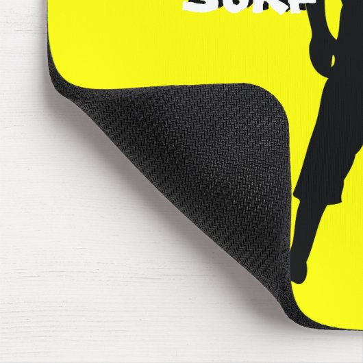 Shortboarder Silhouetteentwurf Mousepad (Ecke)