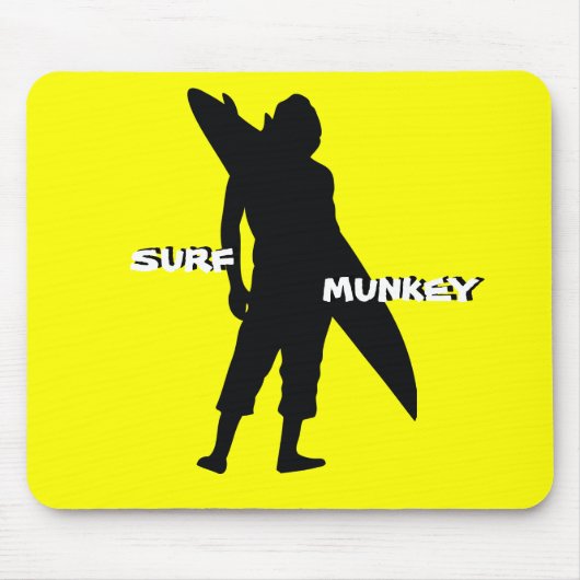 Shortboarder Silhouetteentwurf Mousepad (Vorne)