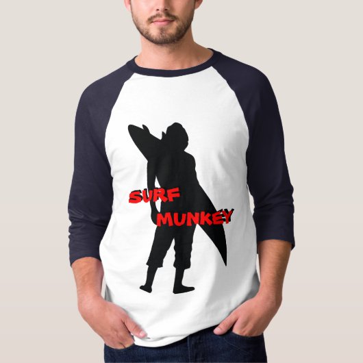 Shortboarder Silhouetteentwurf T-Shirt (Vorderseite)