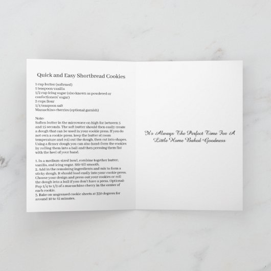 Shortbread Keks Feiertagskarte (Innenseite)