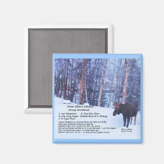 Shortbrett Rezept Moose Magnet (Vorderseite/Rückseite)