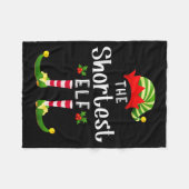 Shortest Christmas Elf Matching Pajama X-mas Party Fleecedecke (Vorderseite (Horizontal))
