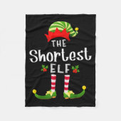 Shortest Christmas Elf Matching Pajama X-mas Party Fleecedecke (Vorderseite)