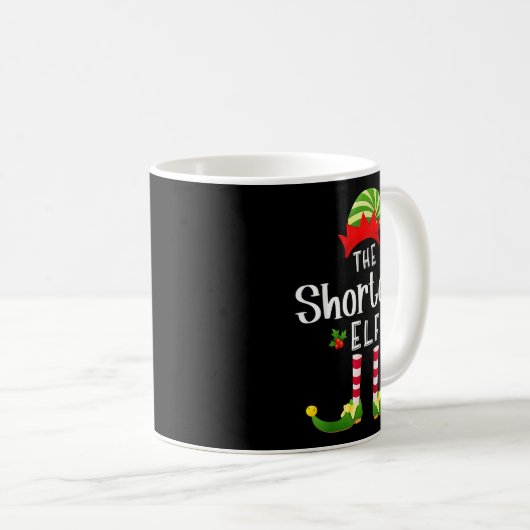 Shortest Christmas Elf Matching Pajama X-mas Party Kaffeetasse (VorderseiteRechts)