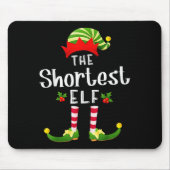 Shortest Christmas Elf Matching Pajama X-mas Party Mousepad (Vorne)
