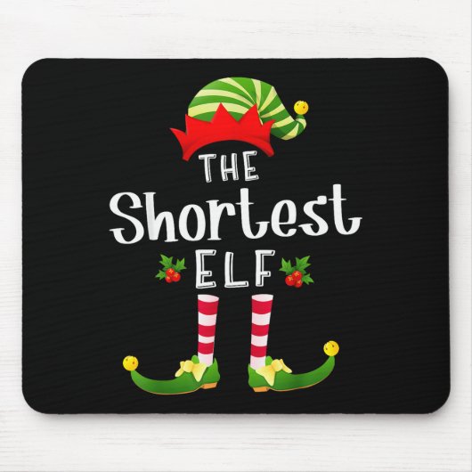 Shortest Christmas Elf Matching Pajama X-mas Party Mousepad (Vorne)