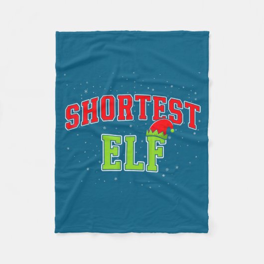 Shortest Elf Christmas Family Matching Group Xmas  Fleecedecke (Vorderseite)