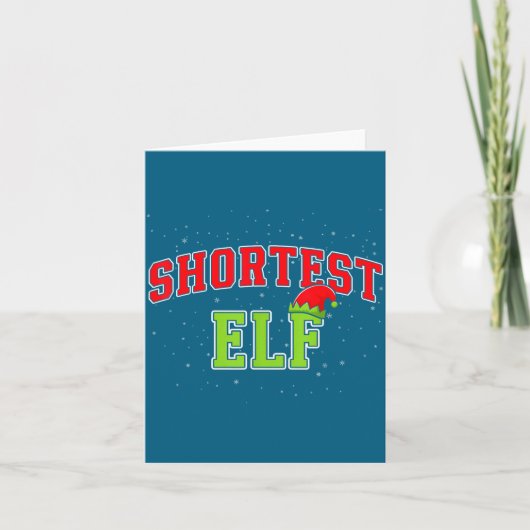 Shortest Elf Christmas Family Matching Group Xmas  Karte (Vorderseite)