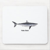Shortfin Mako-Haifisch-Illustration Mousepad (Vorne)