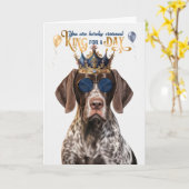 Shorthair Pointer Dog King für Day Funny Birthday Karte (Gelbe Blume)