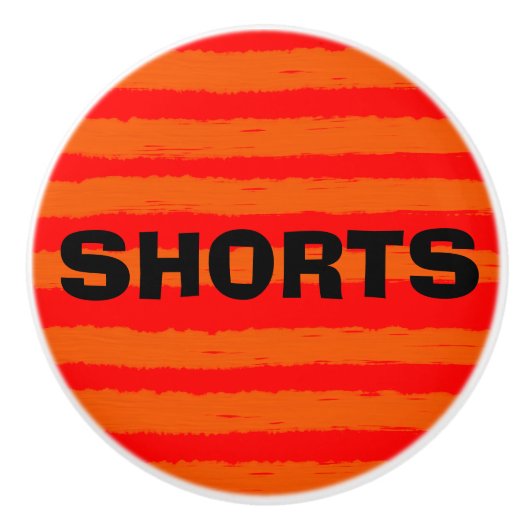 Shorts Red Orange Wasserfarben Streifen Keramikknauf (Vorderseite)