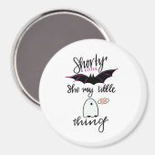 Shorty Batty Funny Retro Magnet (Vorderseite/Rückseite)