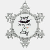 Shorty Batty Funny Retro Schneeflocken Zinn-Ornament (Vorderseite)