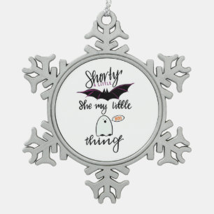Shorty Batty Funny Retro Schneeflocken Zinn-Ornament