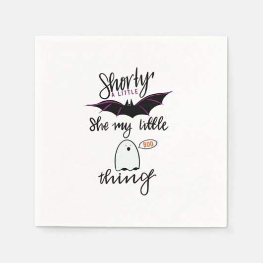 Shorty Batty Funny Retro Serviette (Vorderseite)