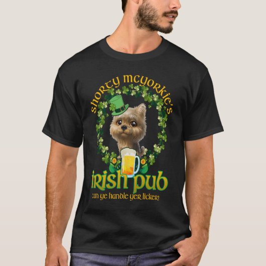 Shorty Mc Yorkie's Irish Pub St Patrick's Day T-Shirt (Vorderseite)