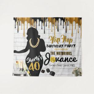 Shorty's 40  90er Hip Hop Geburtstag Tropfen Hinte Wandteppich