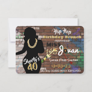 Shorty's 40 90er Hip Hop Urban Geburtstagseinlad Einladung