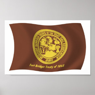 Shoshone Bannock Stämme Flagge Poster Druck