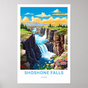 Shoshone Falls Idaho Travel Print Poster