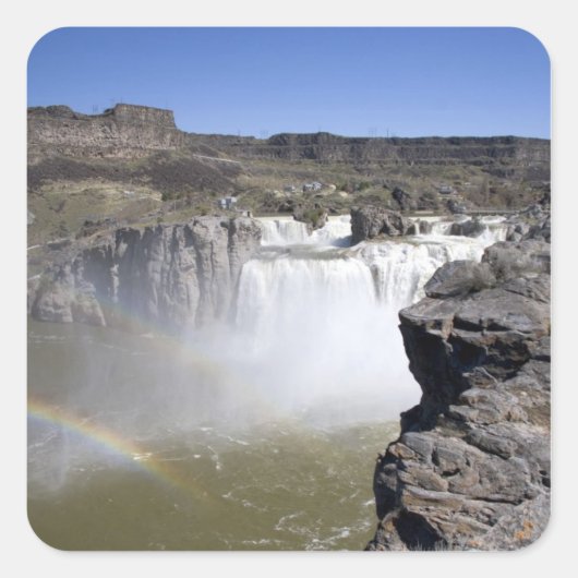 Shoshone Falls on Snake River in Twin Falls, Quadratischer Aufkleber (Vorderseite)