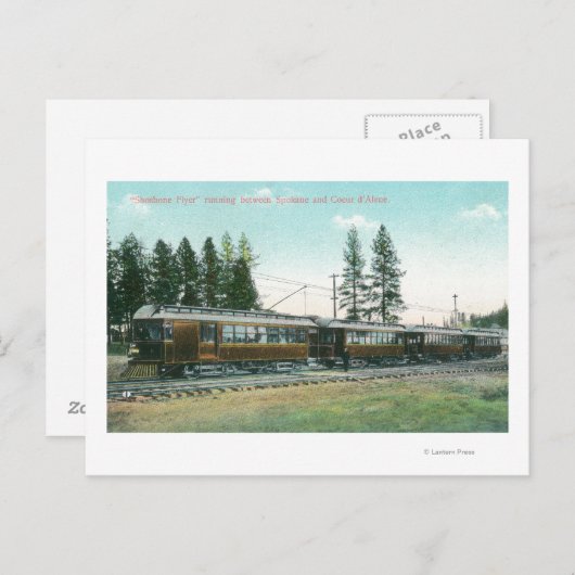 Shoshone Flyer Bahn ab Spokane Postkarte (Vorne/Hinten)