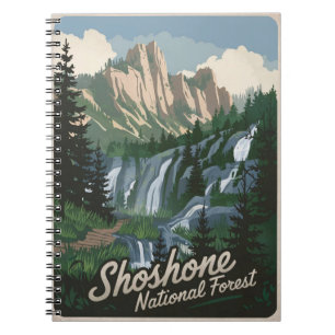 Shoshone National Forest im Vintage-Stil Notizblock