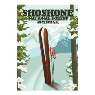 Shoshone National Forest Ski Reiseplakat Fotodruck