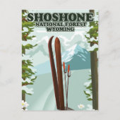Shoshone National Forest Ski Reiseplakat Postkarte (Vorderseite)