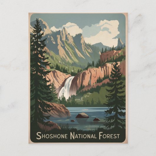 Shoshone National Forest Vintag Postkarte (Vorderseite)