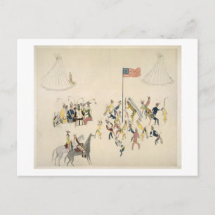 Shoshone Tanz nur von Männern (Pigmen) Postkarte