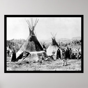 Shoshoni-Inderund HautTipis 1884 Poster