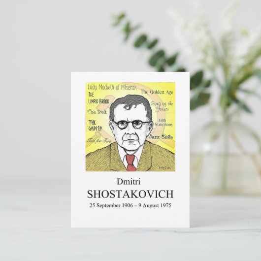 Shostakovich Postkarte (Stehend Vorderseite)