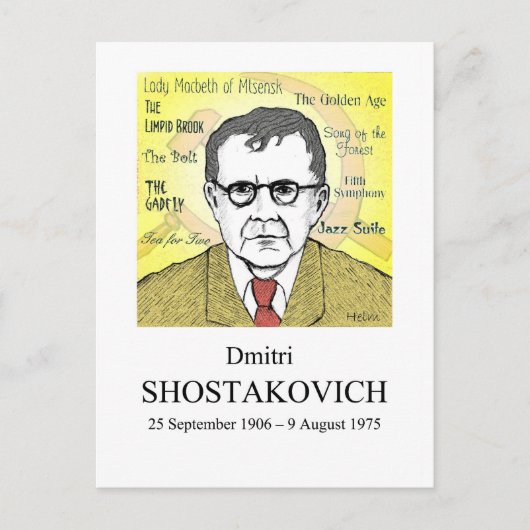Shostakovich Postkarte (Vorderseite)