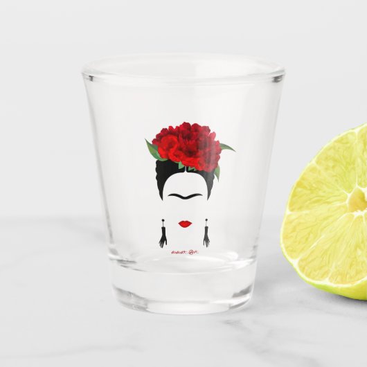 Shot Glas Frida Kahlo mexikanische Frau Portrait (Vorderseite)