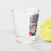 Shot Glass Brünette Button-Up Girl Schnapsglas (Links)