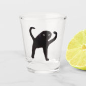 Shot Glass Cursed Cat Meme Schnapsglas (Vorderseite)
