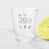 Shot Glass - EDCC-Logo in schwarz mit Farben Schnapsglas (Rückseite)