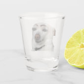 Shot Glass Eyebrow Dog Meme Schnapsglas (Rückseite)