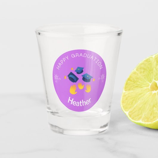 Shot Glass - Happy Abschluss Personalize-Add Name Schnapsglas (Vorderseite)