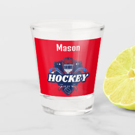 Shot Glass Hockey Gear - Personalisiert - Name hin Schnapsglas