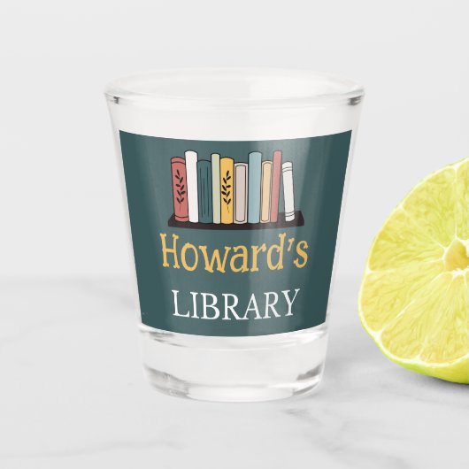Shot Glass - Library - Personalisiert - Name hinzu Schnapsglas (Vorderseite)