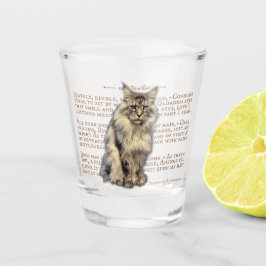 Shot glass - Schwarz-Silber-Tabby Maine Coon Cat Schnapsglas