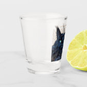 Shot glass - schwarze Maine Coon Katze Schnapsglas (Links)