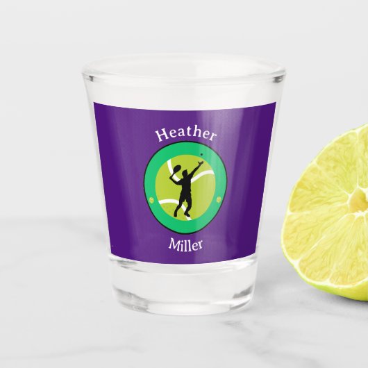 Shot Glass - Tennis Player - Personalisiert Schnapsglas (Vorderseite)